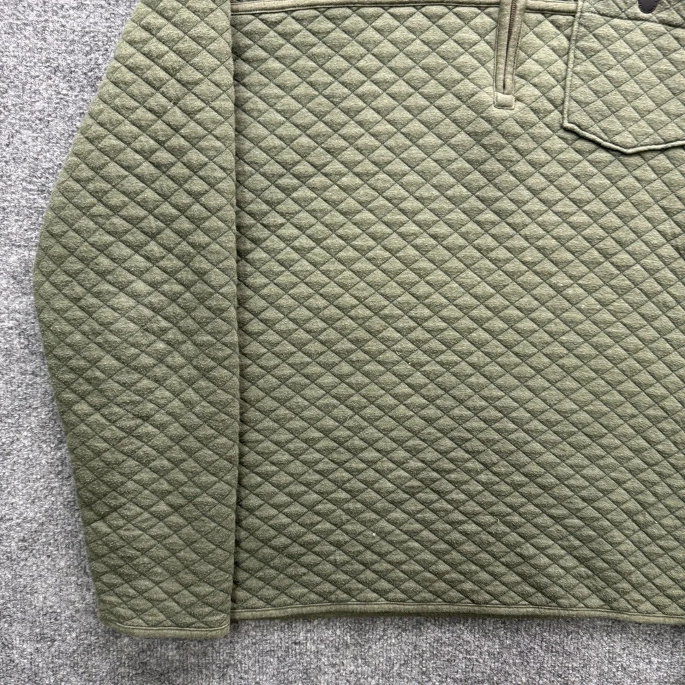 Eddie Bauer Quilted Quarter Zip Pullover Mens TXL Green Long Sleeve Outdoor‎